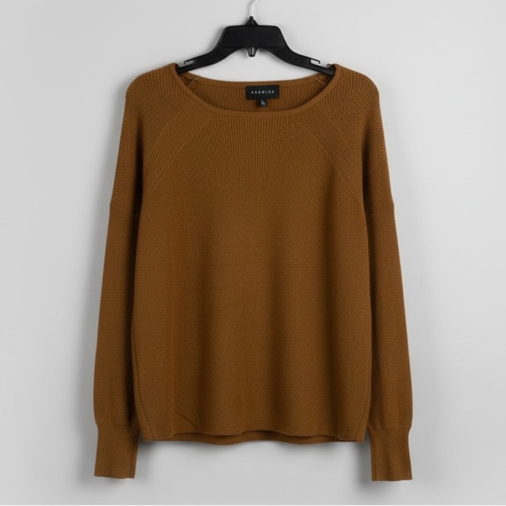 Premise Bronze Olive Waffle Knit Sweater Size L NWT Cozy Fall